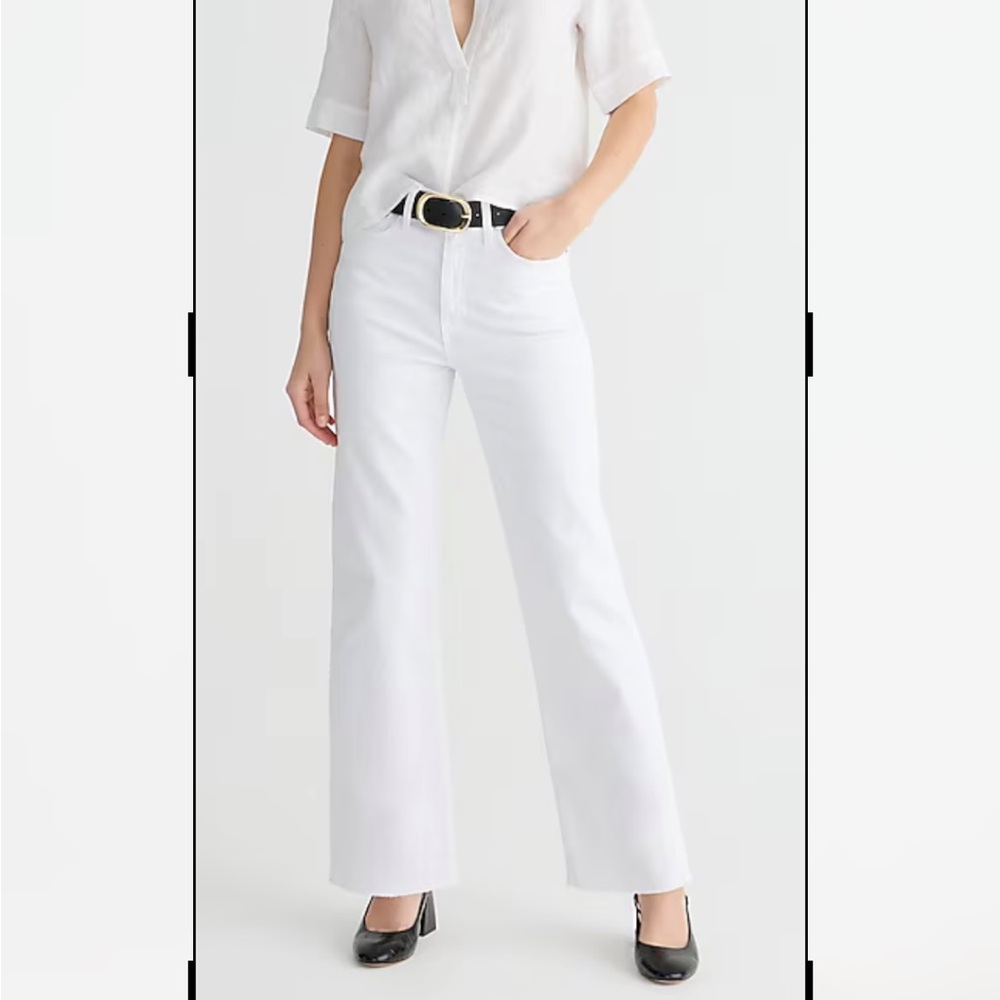J. Crew White Flare Wide Leg Jeans